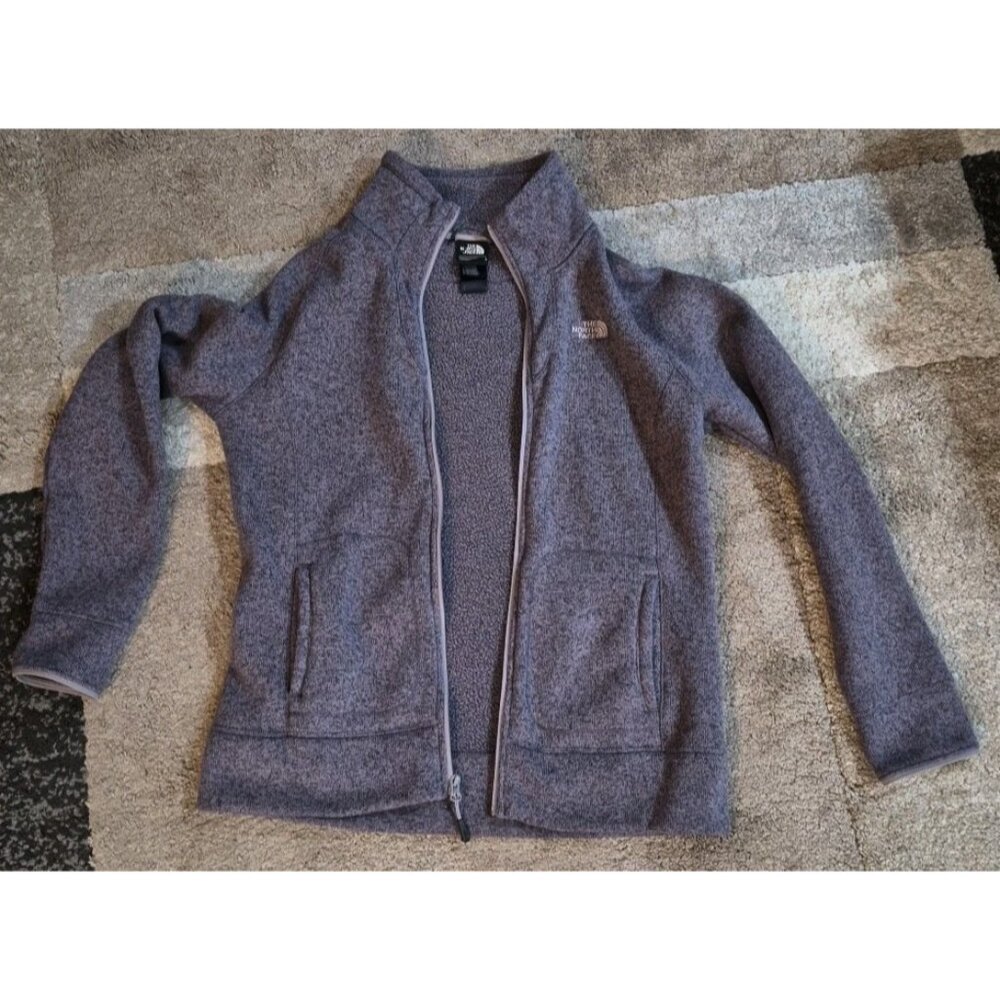 The North Face Womens Fleece JACKET Size L Purple Zip Up Cozy Casual